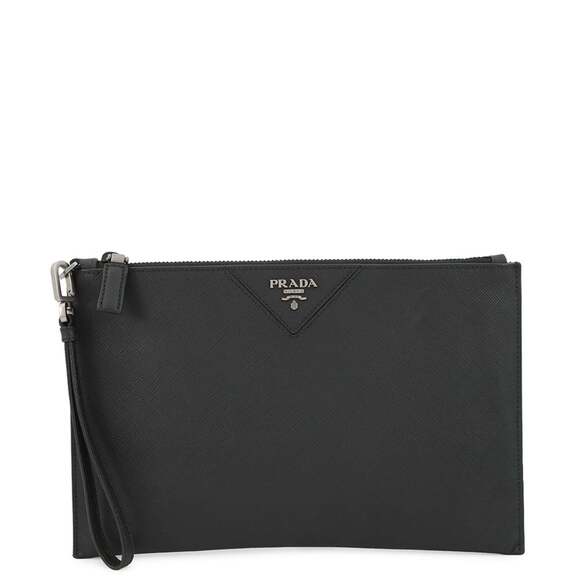 Prada clutch bag Saffiano leather 2NH05V PRADA handbag pouch black